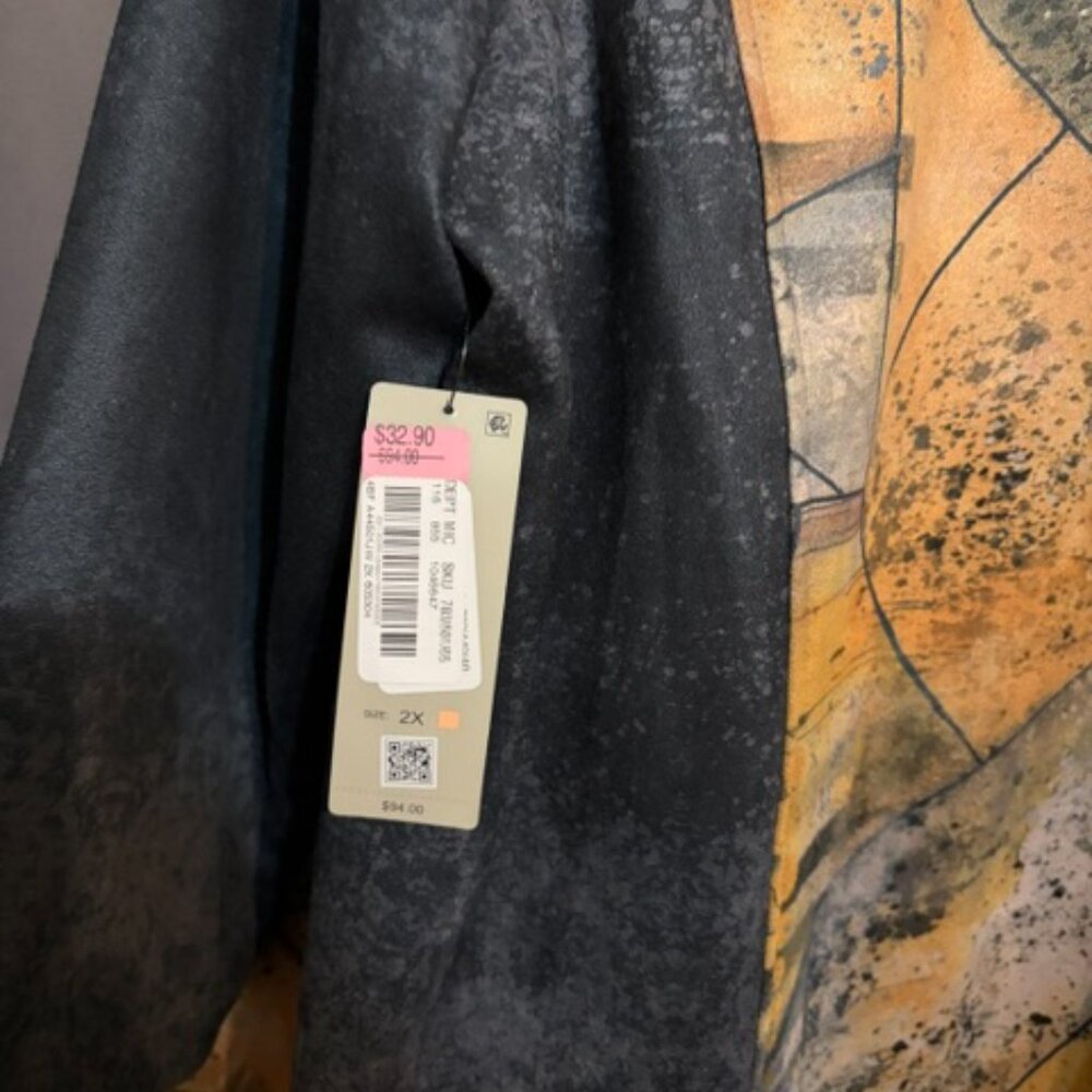 Abstract Print Open front cardigan NWT - image 3